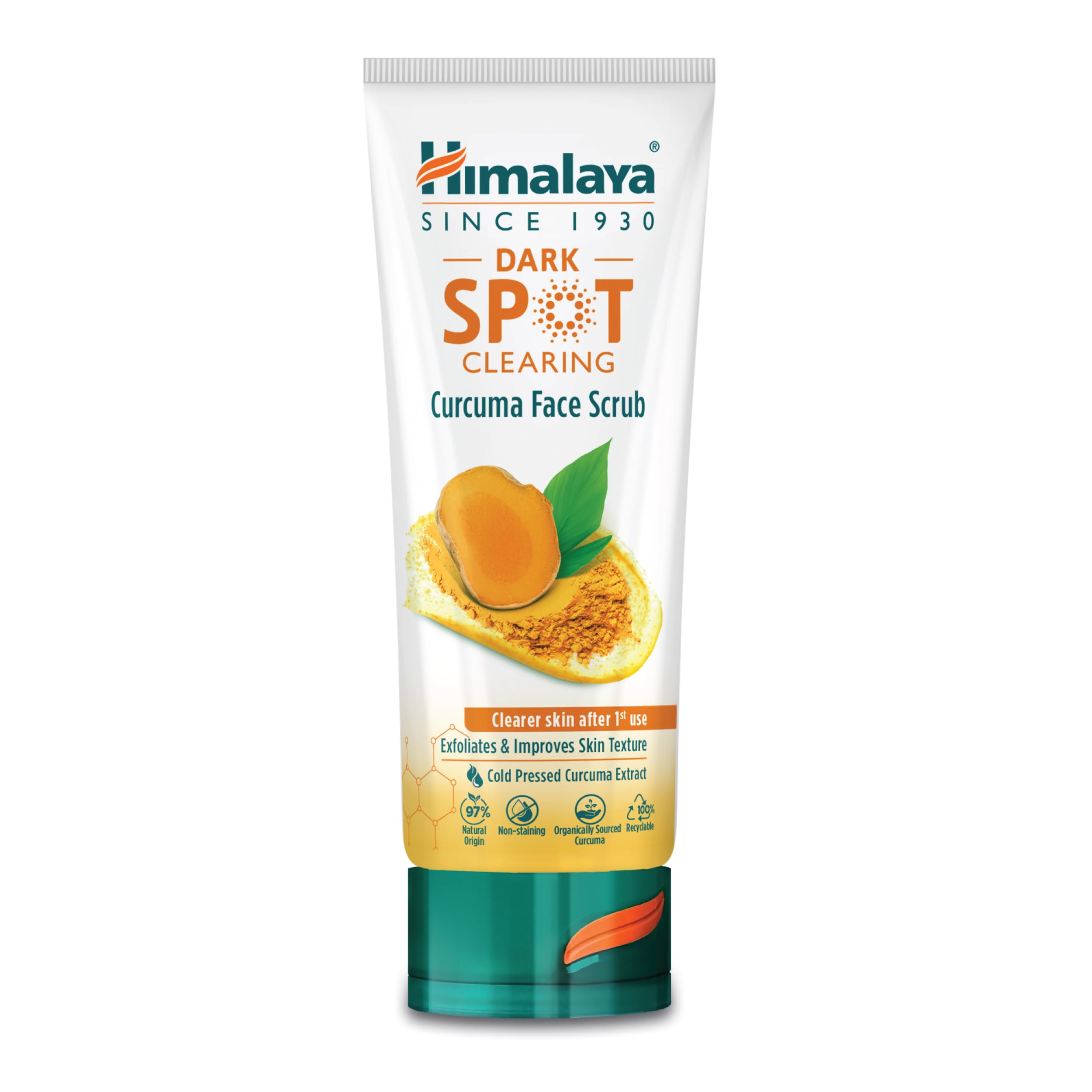 Himalaya Dark Spot Clearing Curcuma Face Scrub, Exfoliates and Improves Skin Texture, 75ml