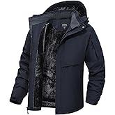 HotPoem Winter Jackets Coats For Men Ski Snow Waterproof Fleece Liner Windproof Raincoat 6 Pockets