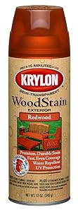 Krylon K03604000 Exterior Semi-Transparent Wood Stain, Redwood, 12 Ounce