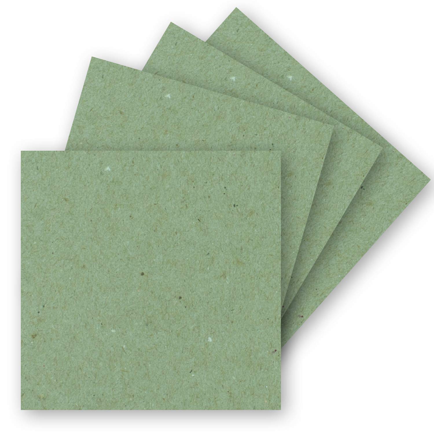 50 single cards square - 15 x 15 cm in green (kraft paper) - 240 g m² - blank craft cards, postcards, craft cardboard in clay paper quality — image 1
