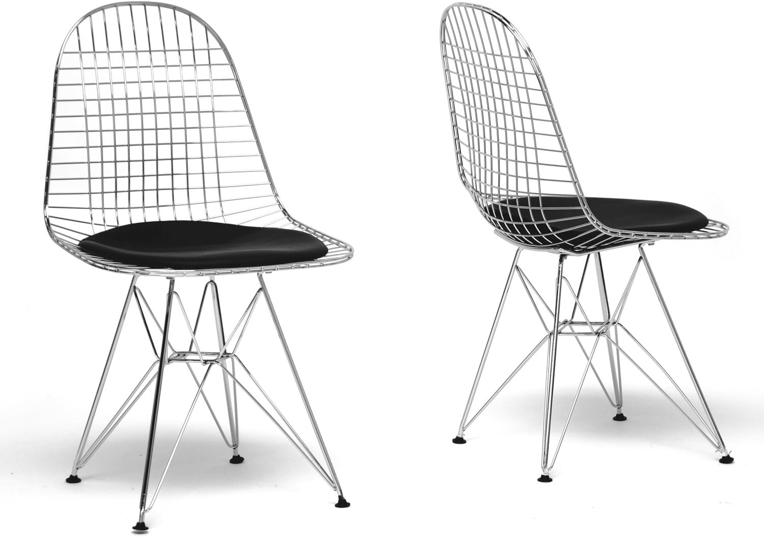 Mobel Wohnen Contemporary Industrial Black Metal Wire Mesh Retro Dining Chair Seat Cushion Mobel