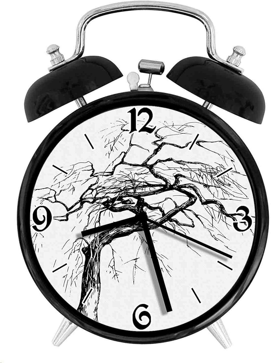 Amazon Co Jp 210star 乾燥した枝を持つ秋の木のイラスト劇的な神秘的な自然レトロで個性あふれる 家やオフィス用の大きなウェイクアップの目覚まし時計 ホーム キッチン