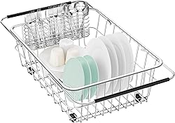 Fanbsy Large Dish Drainer Rack in Sink