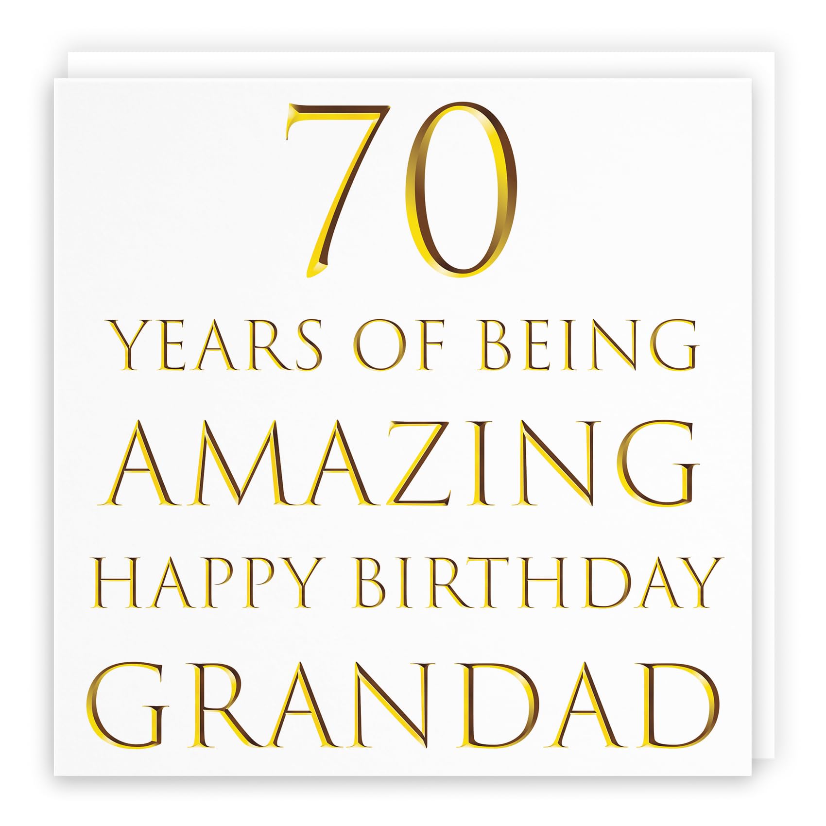 Hunts England - Large Grandad 70th Birthday Card - 70 Years Of Being Amazing - Happy Birthday Grandad - Milano Collection - Large - 210 x 210 mm - Fun Card - Age 70
