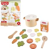 Fisher-Price Tiny Garden Wooden Soup Pretend Cooking Playset | 16-Piece Wood Play Food Veggies and Accessories, Kitchen Toys for Preschool Kids Ages 3+ Years (Amazon Exclusive)