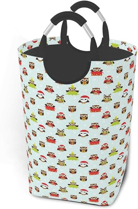Amazon Kimdface ランドリーバスケット 甘いお祝いアイコンとクリスマスのテーマプレゼント付きサンタクロースパインツリーフクロウ ランドリーバッグ 洗濯かご おりたたみ 洗濯カゴ おしゃれ 収納ボックス おもちゃ収納 ランドリー収納 オンライン通販
