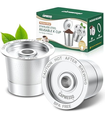 Amazon.com: Reusable Keurig K Cups Pod Coffee Filters, Reusable K Cup  Filters, Keurig Filter, Reusable Kcups, Perfect Fit Most of Keurig 2.0 &  1.0 Coffee Makers (4): Home & Kitchen