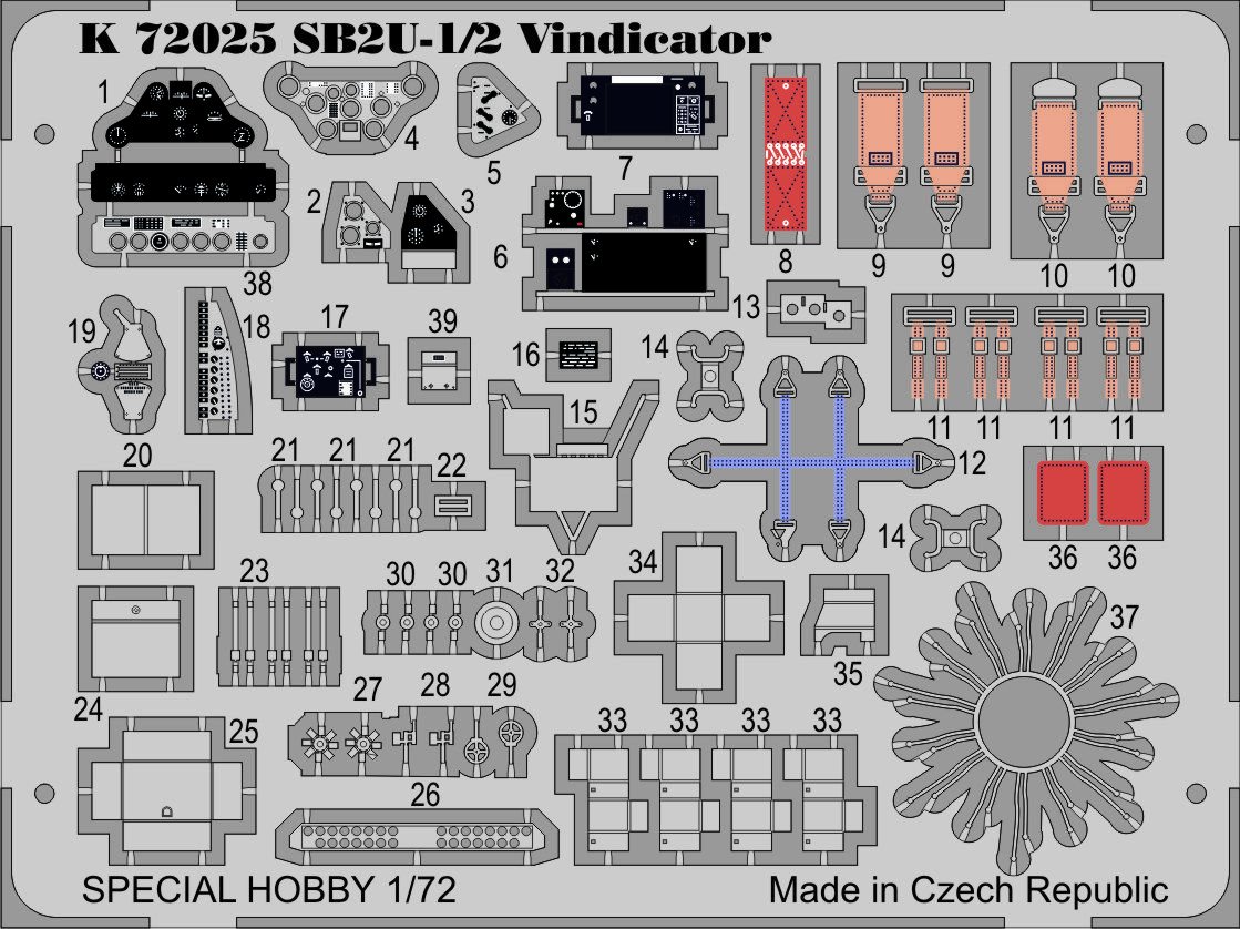 Special Hobby MPM Detail Set - 1:72 - SB2U-1/-2 Vindicator