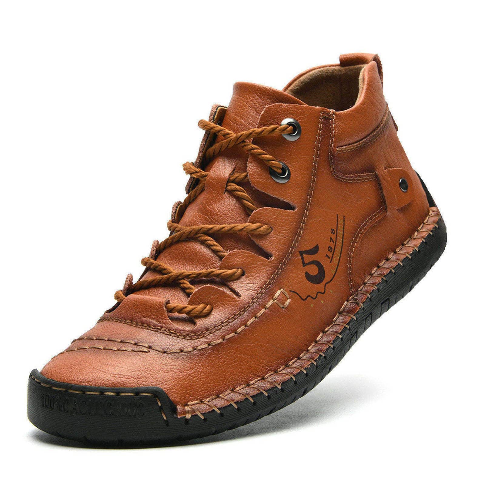 Photo 1 of alcubieree Mens Casual Leather Shoes Ankle Chukka Boots Comfortable Slip On Loafers Walking Driving Shoes unknown size 