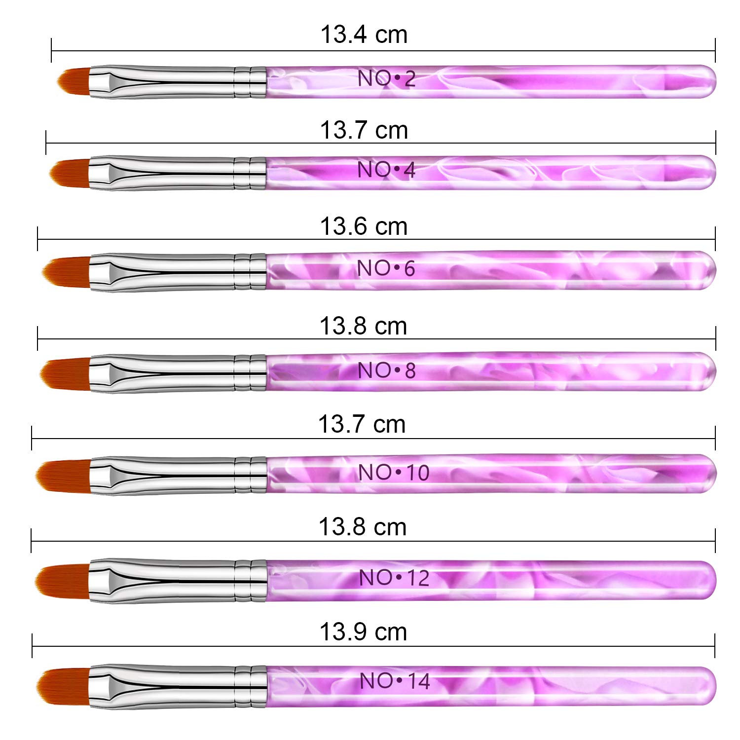 NICEMOVIC 7Pcs UV Gel Acrylic Nail Brush, Nail Paint Brushes, Nail Art Tips Builder Brush, Nail Painting Brush Pen Set : Beauty