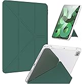 CLVervea for iPad Pro 11" & iPad Air 10.9" Case with Pencil Holder - Folding Folio Stand for iPad Air 6 & 5 & 4 (2024-2020), 2022-2018 iPad Pro (1st-4th Gen) Origami - Exquisite Green
