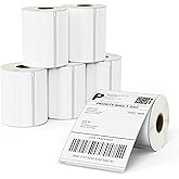 BETCKEY - Removable Film Label Replacement for DYMO 1744907 (4" x 6"), Durable Waterproof Shipping Labels, Compatible with Rollo, DYMO 4XL & Zebra Printers [6 Rolls/1320 Labels]