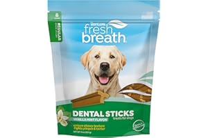 Fresh Breath by TropiClean Dental Sticks for Large Dogs (25+ Pounds), 8ct, 8oz, Made in USA – Removes Plaque and Tartar