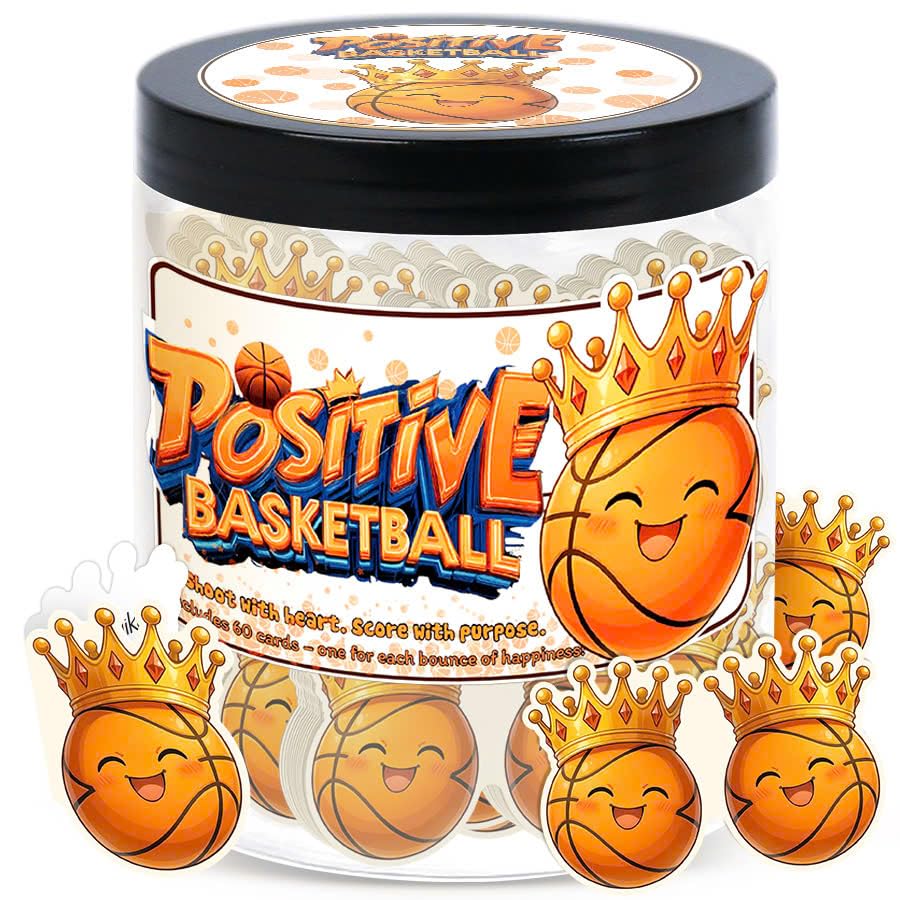 Positive Basketball Jar With 60 Daily Affirmation