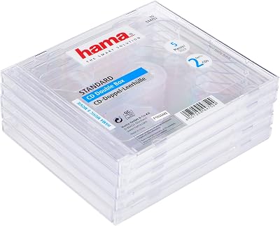 Hama Standard CD Double Jewel Case Pack of 5 Transparent
