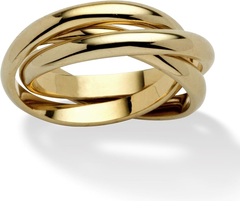 Palm Beach Jewelry 14k Yellow GoldPlated Rolling Ring P Amazon.co