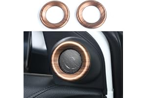ANTBOOBOO 2 PCS for CRV Speaker Rings Peach Wood Grain Front Door Horn Loudspeaker Decorations Circle Trims for Honda CR-V 2017 2018 2019 2020 2021 2022
