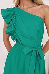ZESICA Women's 2025 Summer One Shoulder Ruffle