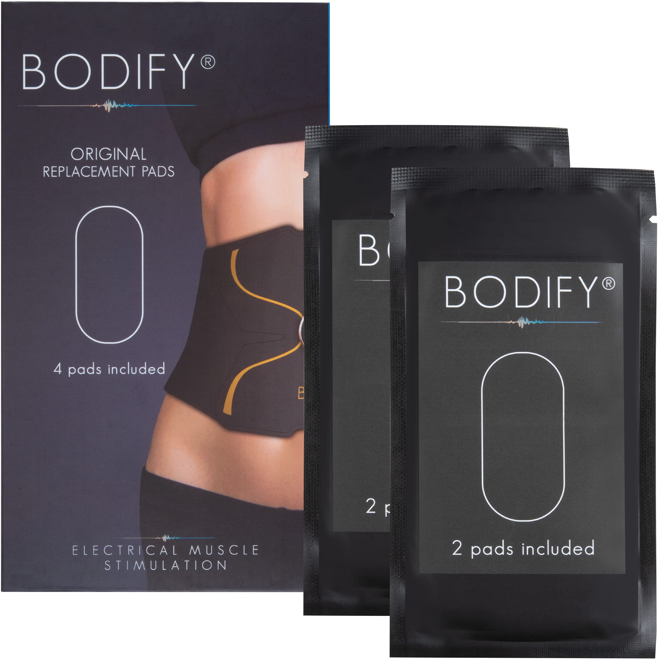 Bodify original pads - Set of 2 (without controller) - For EMS abdominal trainer Pro - Abdominal trainer for men and women THE ORIGINAL