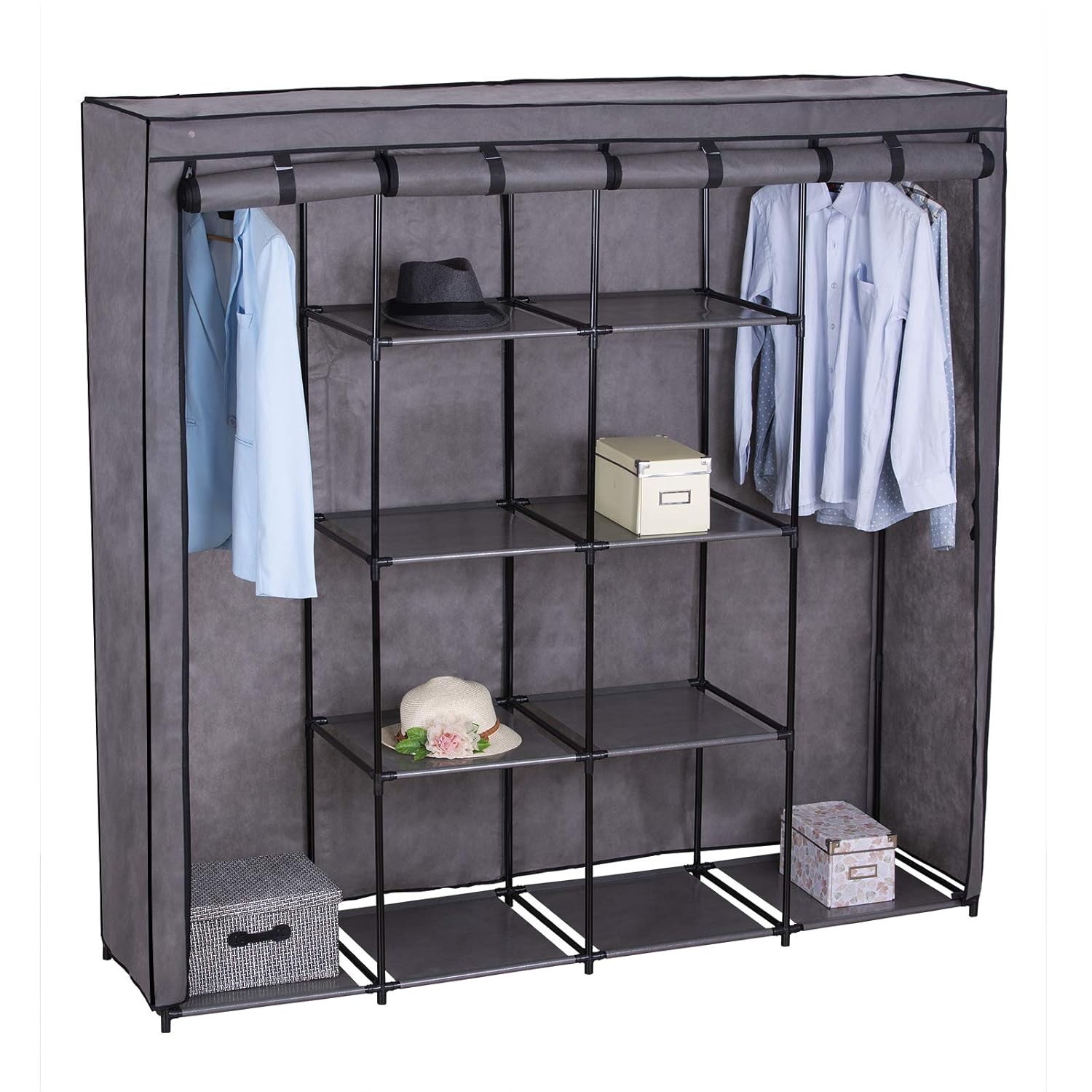 eSituro SCC0014 Armoire de Rangement Penderie en Tissu 174 x 169 x 46