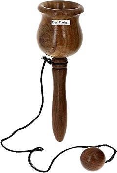 Desi Karigar Handmade Indian Toy Game Cup and Ball Kendama - Wooden Toy Game - Brain Teaser