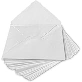 Wanderings Handmade White Deckle Edge Envelope - 4.25x6.25" - Package of 25 Cold Press Sheets - for Announcements Wedding Invitations Greeting Cards Crafts - Thick 150 GSM