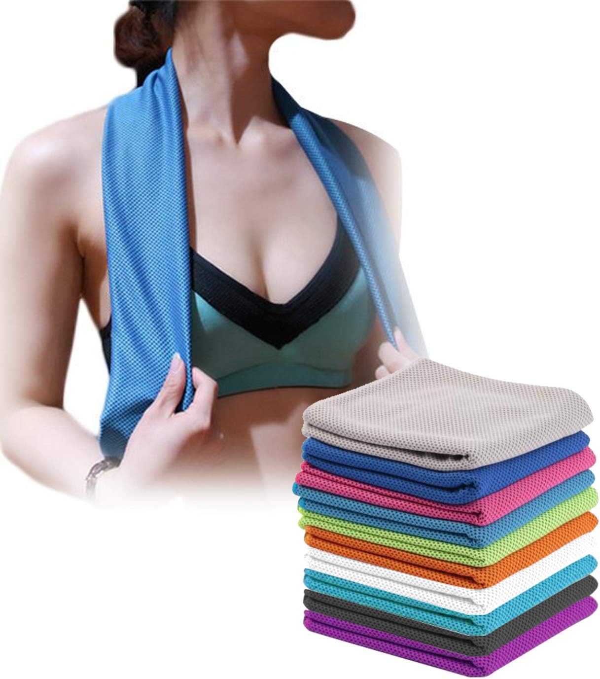 Sukeen [4 Pack] Cooling Towel (40"x12"),Ice Towel,Soft Breathable Chilly Towel,Microfiber Towel for Yoga,Sport,Running,Gym,Workout,Camping,Fitness,Workout & More Activities: Home & Kitchen