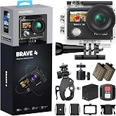 AKASO Brave 4 Action Camera 4K30 Ultra Hd Waterproof Underwater Camera | 20MP EIS WiFi Remote Control 170&deg; FOV 5X Zoom Sport Camera for Snorkel Travel with Bicycle Helmet Motorcycle Accessories Kit