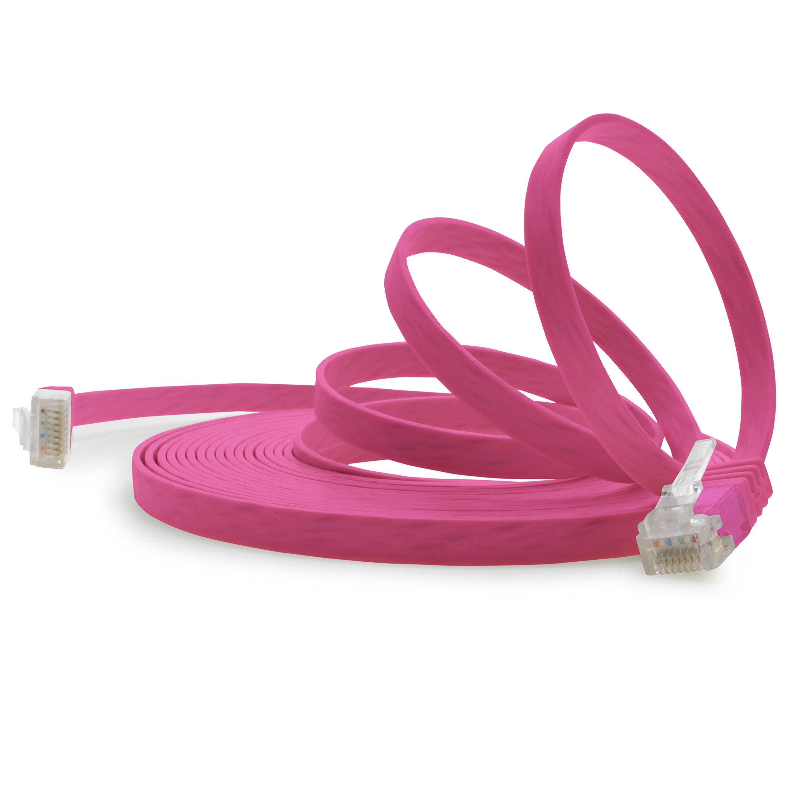 1aTTack.de 0.25m - Magenta - 1 piece - Cat.6 flat network cable Cat6 patch cable ultra flat Cat.6 Gigabit LAN (RJ45) slim micro