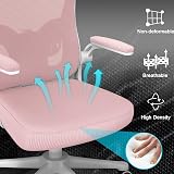 nasPaluro Office Desk Chair High Back Ergonomic Swivel Pink with Adjustable view 5