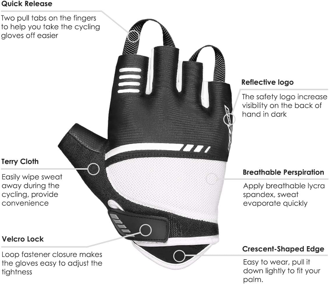 WOTOW Bike Cycling Gloves Bicycle Motorcycle ShockAbsorbing Foam Pad