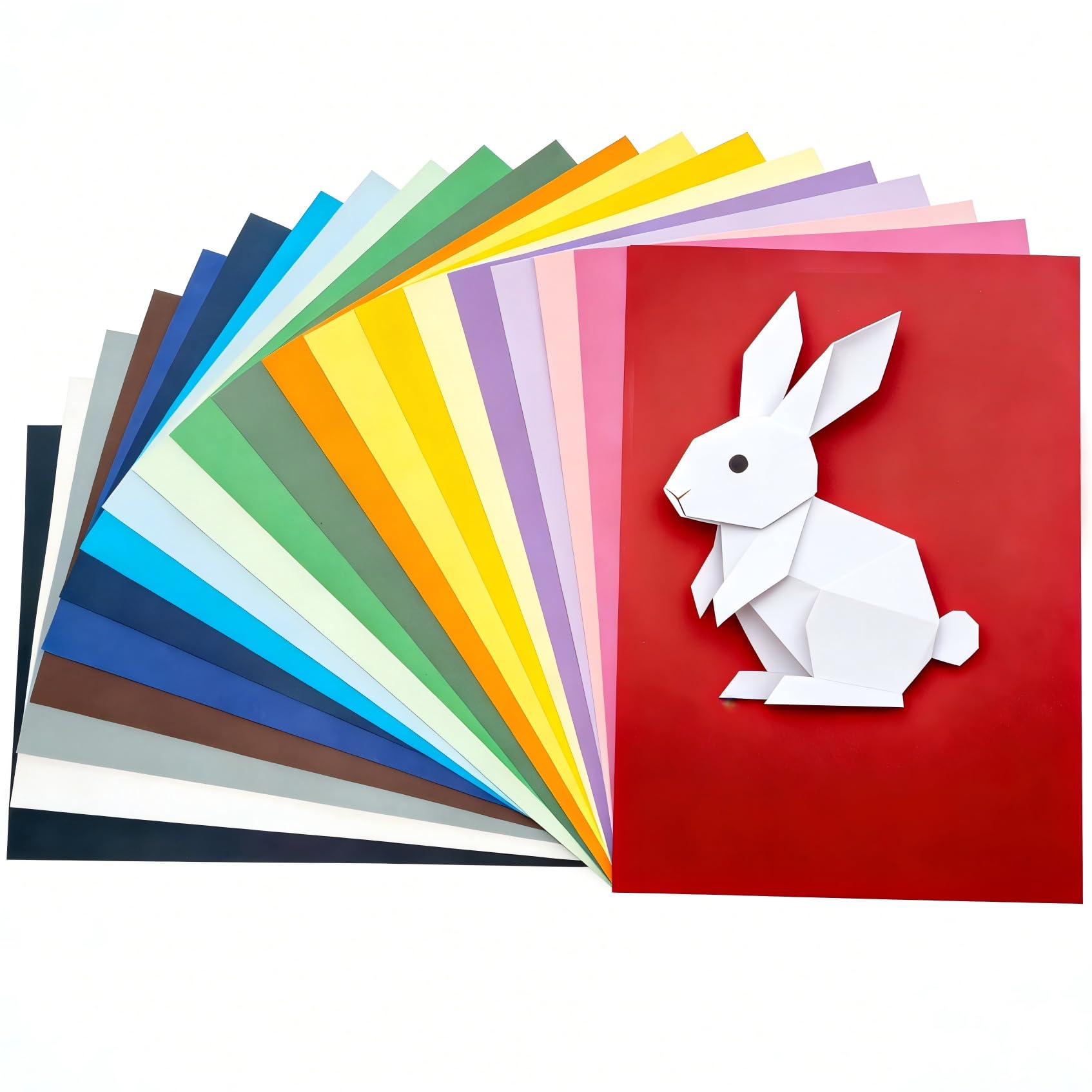 A4 Coloured Card & Paper 100 Sheets, 200gsm, Double Sided, 20 Assorted Colours, Pure Wood Pulp Craft Paper, Wrinkle Resistant for DIY Arts Origami, Scrapbooking, Card Making(297 x 210mm)