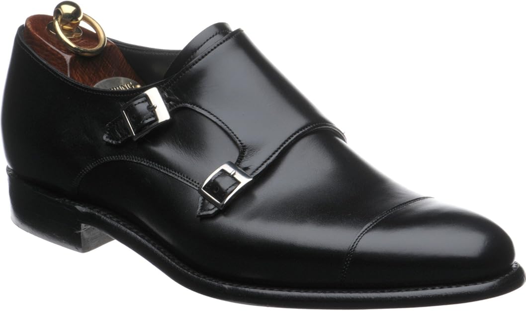 Herring Attlee Double Monk Shoes in Black