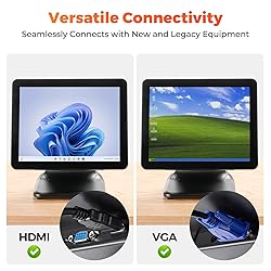 MUNBYN 15-inch POS Touch Screen Monitor, True Flat