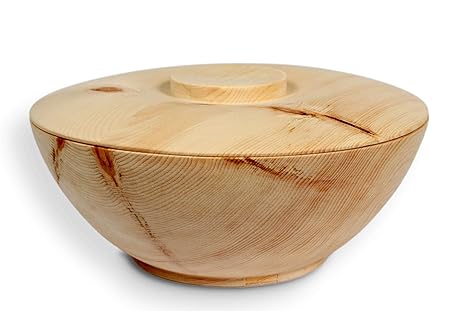 Vorratsdose aus Zirbenholz - für Brot, Getreide, Mehl, Zucker, Tee, Salz - 2-teilig: Schale & Deckel - Ø 16cm - Handmade in A
