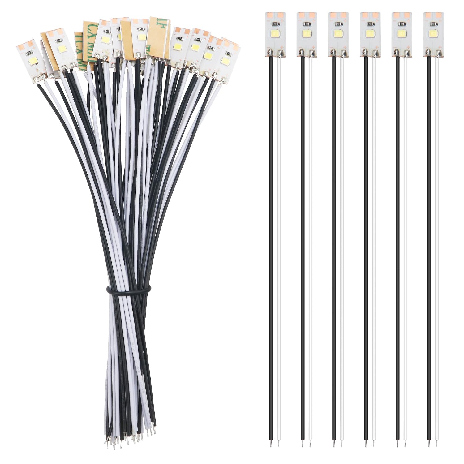 YIXISI 25 PCS 17mm Prewired Strip LED, 12V - 18V LED Strip Light, 2835 SMD LED Light, White