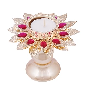 Handicraft Storeroom Decorative Metal Diwali Diya/Tea-Light Candle Holder/Home Decor for The Coming Festival Seasons.(Set of 1)