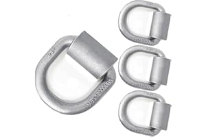 BAILIGO Weld-On D Rings 1/2" Heavy Duty D Rings 4 Pack, Forged Steel D Ring with Welding Clip, MBS 12,000 lbs, Trailer Tie Down Rings Anchor for Flatbed Trucks, Trailers, Cargo, RV, ATV, Farm, Garages, Dock