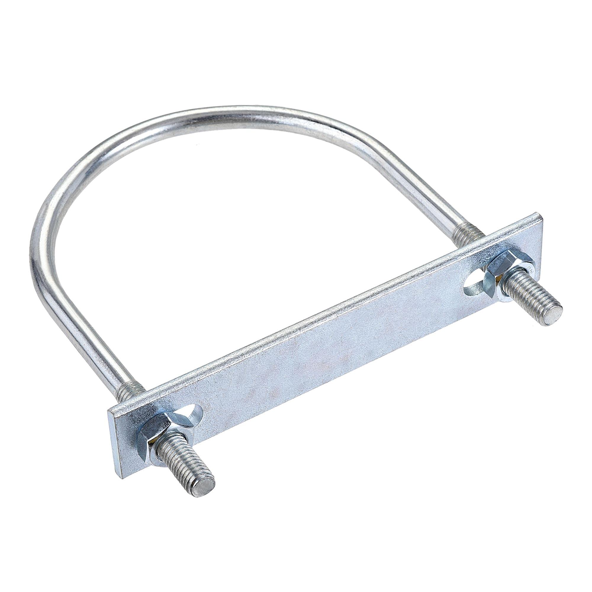 sourcing map Round U-Bolt 1 Set 4.72"(120mm) Inner Width 160mm Length Steel M10 with Nut, Plate