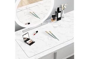 TOHONFOO Makeup Mat for Vanity Top, PVC Desk Mat - Easy to Clean, Waterproof & Oilproof, 23.6 x 11.8 in - Clear