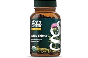Gaia Herbs Milk Thistle - Liver Supplement & Cleanse Support for Helping to Maintain Healthy Liver Function* - 60 Vegan Capsules (20 Servings)