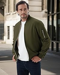 WULFUL Men's Bomber Jacket Lightweight Casual
