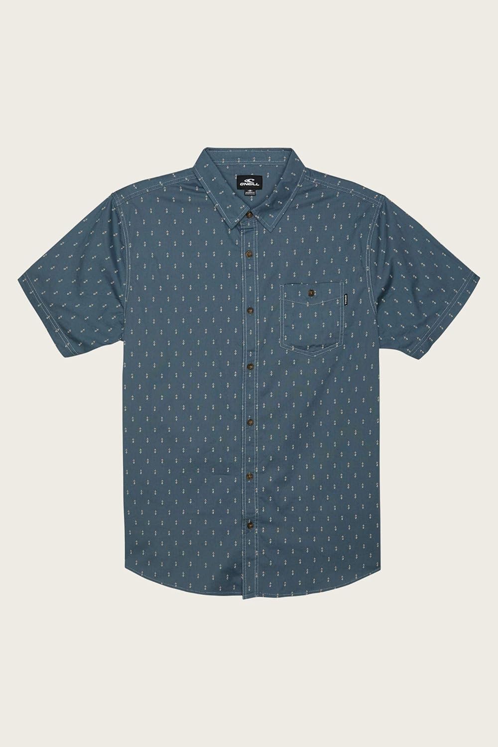 O'NEILL Men's Modern Slim Fit Short Sleeve Button Down Shirt: Clothing