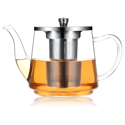 Tetera 1200ml / 41oz, Tetera de vidrio resistente al calor con ...