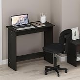 Furinno Simplistic 31-Inch Computer Desk, Small Office Desk, Black Espresso | Rectangular Home Office Desk with Drawers, Gaming Desk for Home Office, Bedroom, Study Room