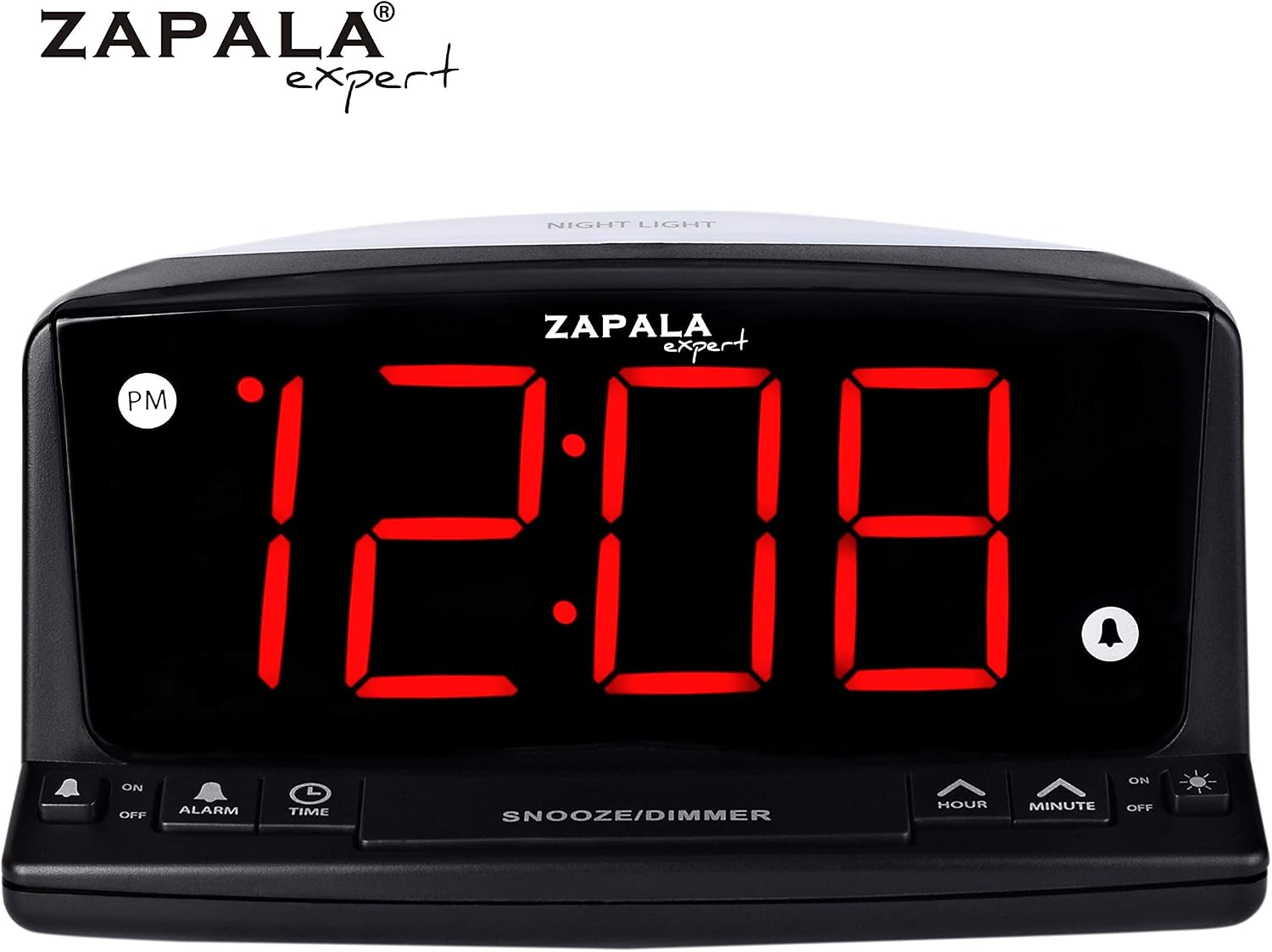 ZAPALA expert LED Digital Alarm Clock – Simple Operation - Easy to See Large Numbers, Built in Night Light, Loud Beep Alarm with Snooze, Bright Big Red Digit Display, Dimmer Control - Image 5