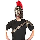 Men's Ares Costume Accessory Kit - Faux Leather Helmet and Harness with Fur Crest