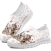 Arleeorkee Trendy Print Womens Shoes Slip-on Walking Shoes Sneakers Breathable Mesh Casual Footwear