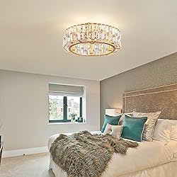 Siljoy 20’’ Gold Crystal Ceiling Fan with