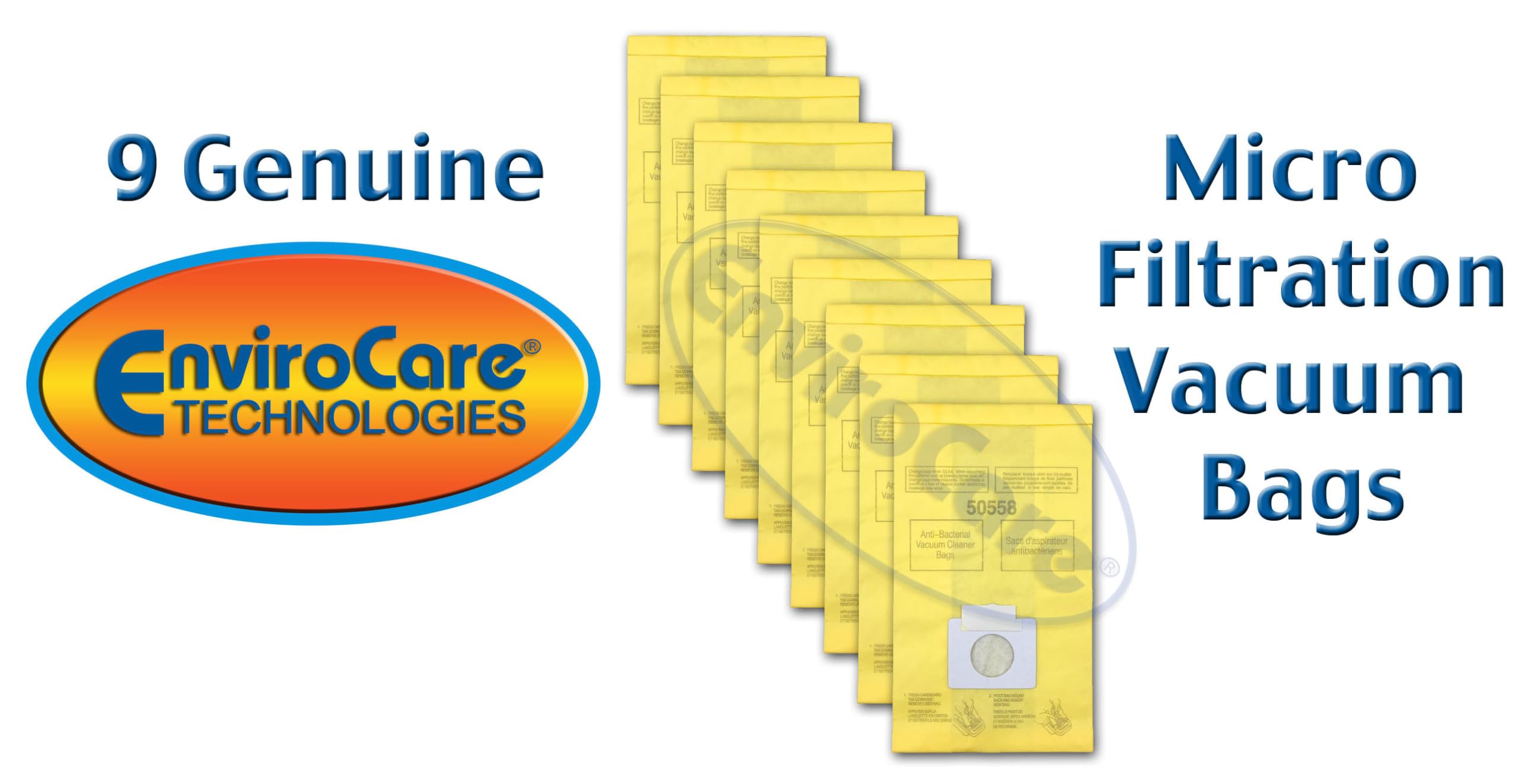EnviroCare Replacement Vacuum Bags made to fit Kenmore Canister Type C or Q 50555, 50558, 50557 and Panasonic Type C-5 Vacuums, 9 pack